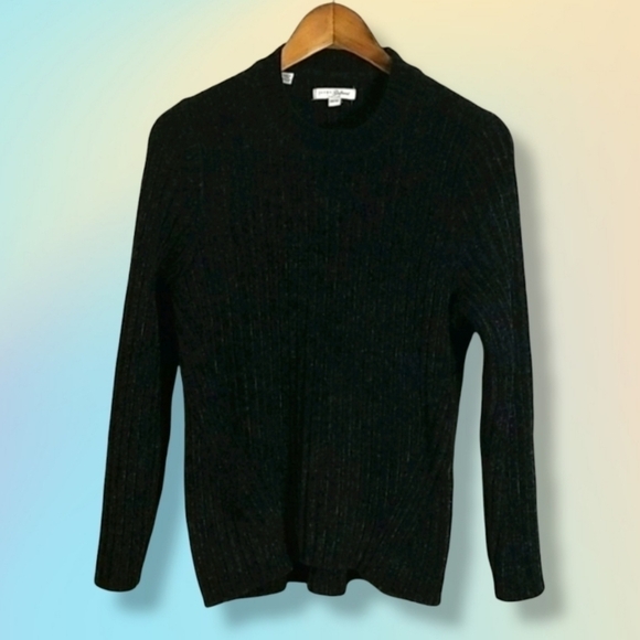 Jachs Girl Friend Black Ribbed Sweater - Picture 1 of 7